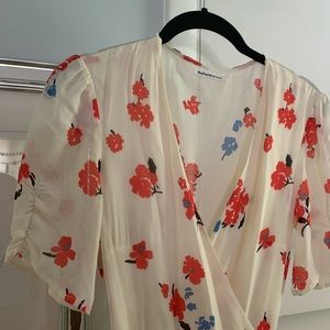 Reformation wrap floral midi dress